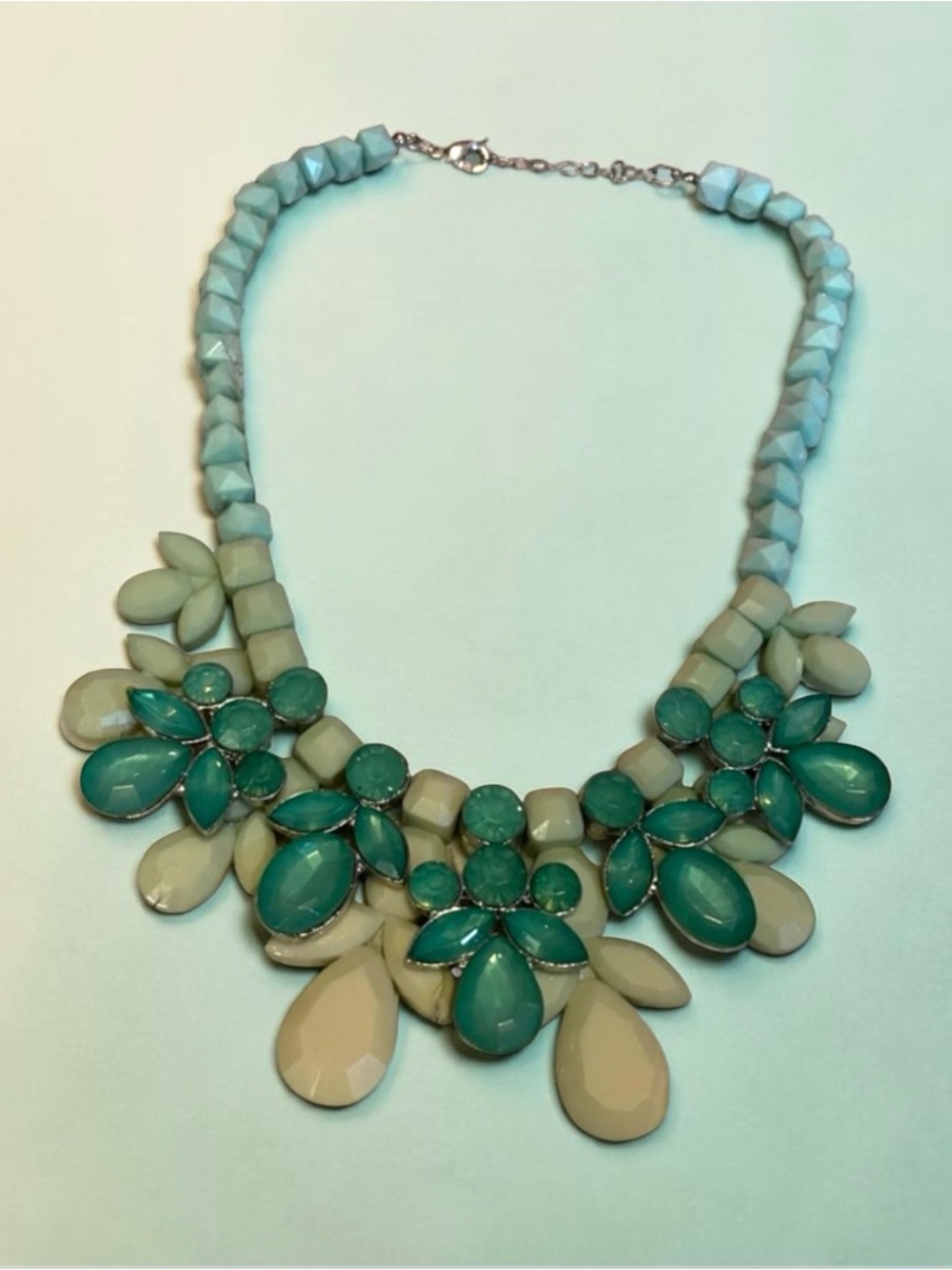 Charming Charlie’s Seafoam Green Multilayer stone Statement Fashion Necklace
